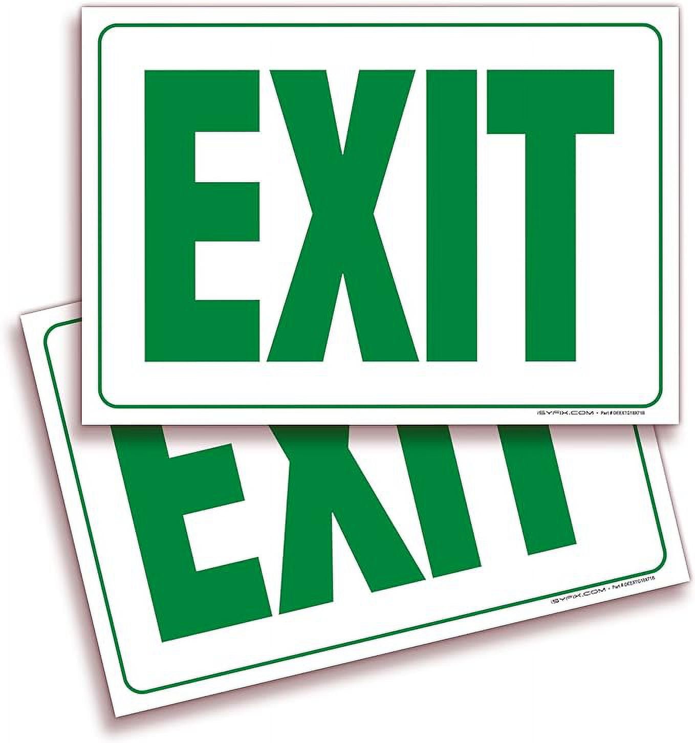 iSYFIX Exit Signs Stickers 2 Pack 10x7 Inch Premium SelfAdhesive