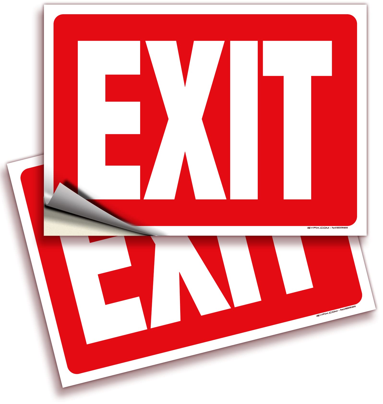 iSYFIX Exit Signs Stickers 2 Pack 14X10 Inch Premium SelfAdhesive