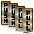 thumbnail image 1 of iSYFIX Push Pull Stickers Sign – 2 pack 2x5 inch – Vertical Decal Self-Adhesive, Brushed Gold / Black Vinyl Sticker for Doors in Business, Stores, Cafes, Shops & More. Indoor and Outdoor use., 1 of 1