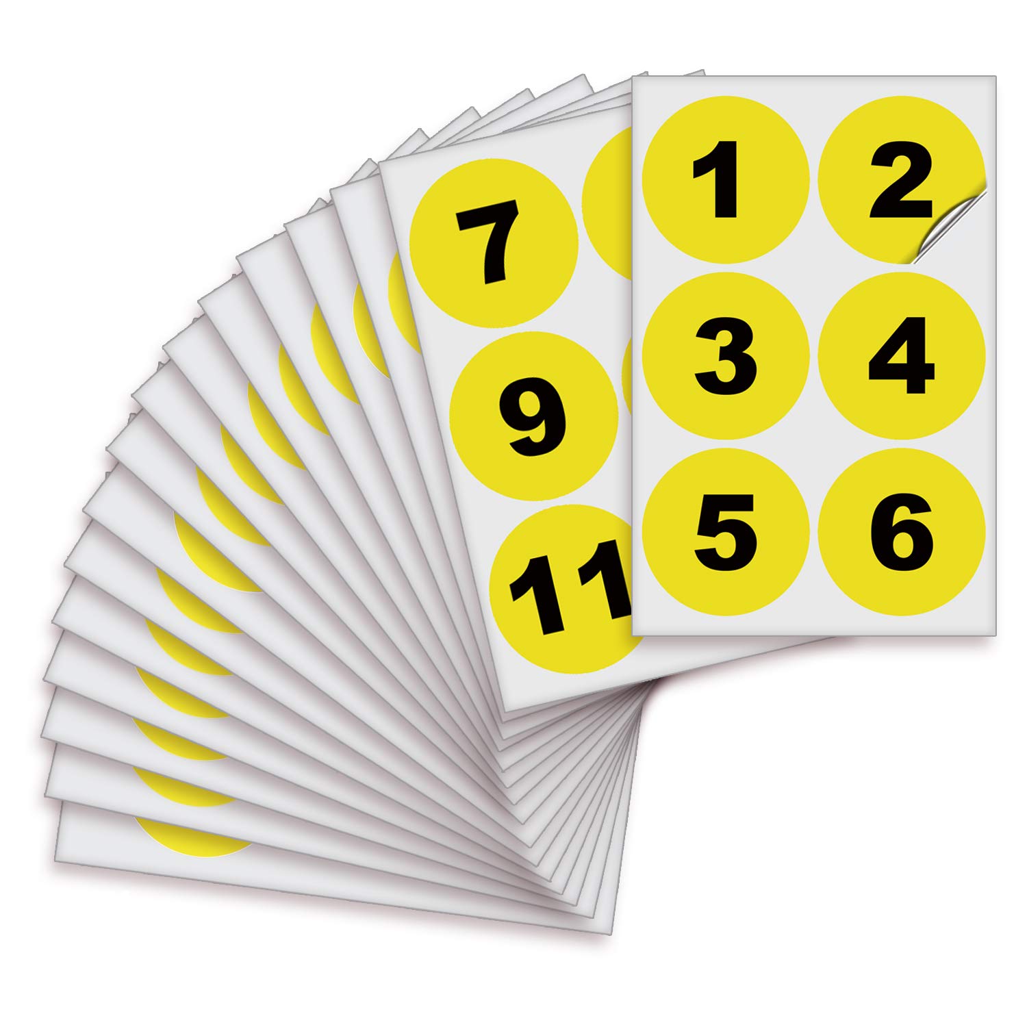 iSYFIX Yellow Consecutive Number Stickers – 1 to 100, 3-inch, 1 set ...