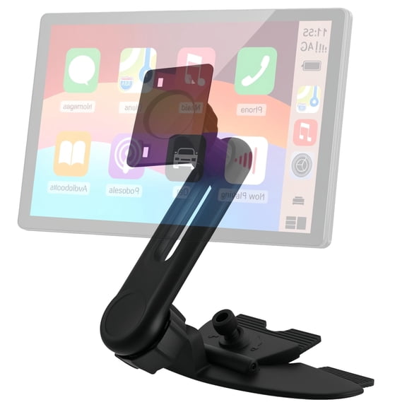 iSaddle CD Slot Mount for Carplay Screen - 17mm Ball for Garmin Nuvi GPS Cell Phone In-Car 4"-11" Monitor Android Auto Tablet CD Mount Holder [360 Rotation/Extension Arm Included] (4-Tab Bracket)