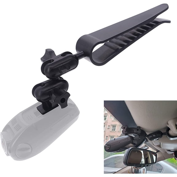 iSaddle Dash Cam Sun Visor Mount Holder /w Various Joints for Yi/Rexing/Falcon/Z-Edge/Old Shark/VANTRUE/Rove/AUKEY/APEMAN/KDLINKS/WheelWitness/Transcend/TaoTronics (99% On-Dash Cameras Suitable)