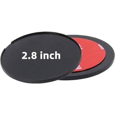 iSaddle Dashboard Adhesive Mounting Disk - Circular Adhesive Sticky Suction Cup Base Adapter Plate for Car Dash Cam Garmin Tomtom GPS Nav Smartphone Console Disc (2 Pcs, Diameter 2.8 inch)