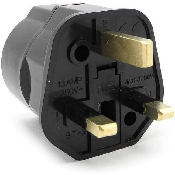 iSaddle ST-5 Travel Plug Adapters Power Adapter Converter Plug British Standard 250V 13A With Fuse , EU TO UK Travel Adaptor converting European Schuko to Standard UK UK 3-Pin to Europe 2-Pin Earthere