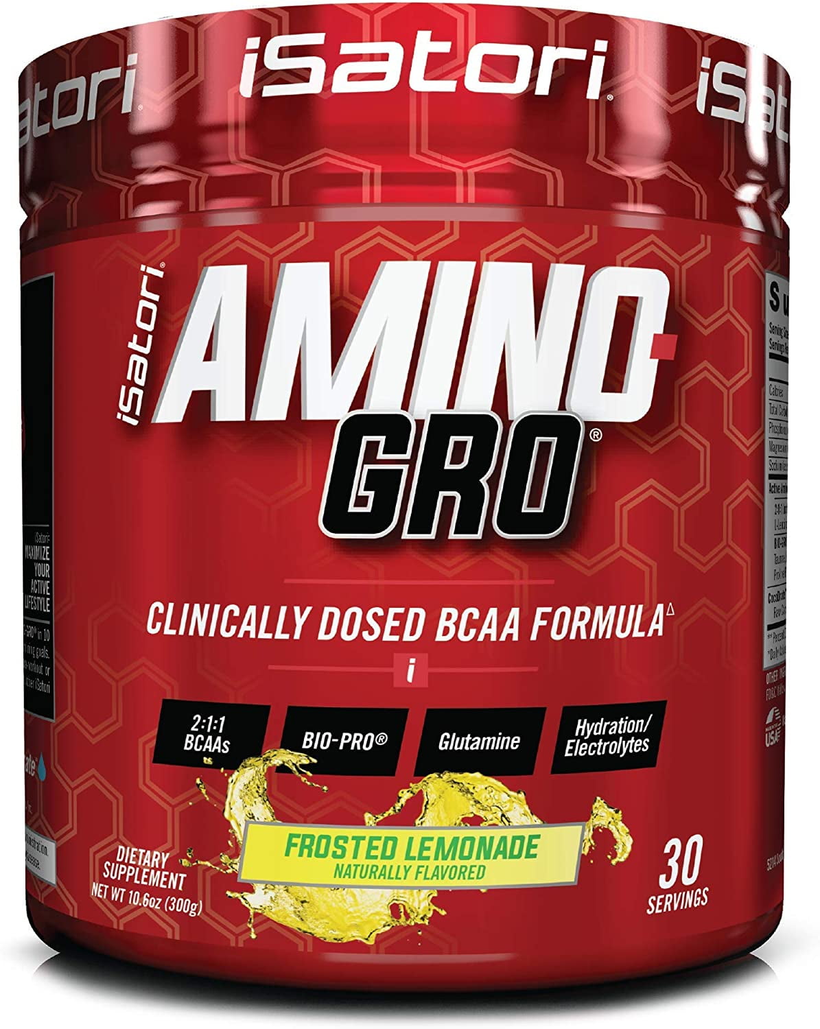 iSatori - Amino-Gro Muscle Building Amino Acid Formula Frosted Lemonade - 9.52 oz.