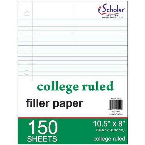 iScholar College Filler 8 5 Inches 81151