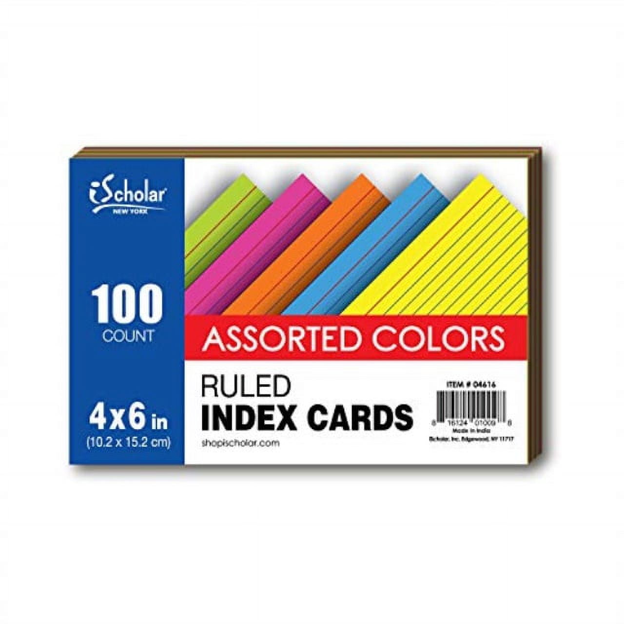 Creative Shapes Assorted Color Blank Index Cards 4x6
