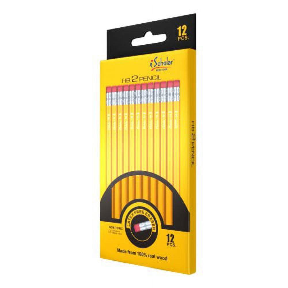 IScholar No. 2 Yellow Pencils With Erasers 12-Pack Of Pencils (33312 ...