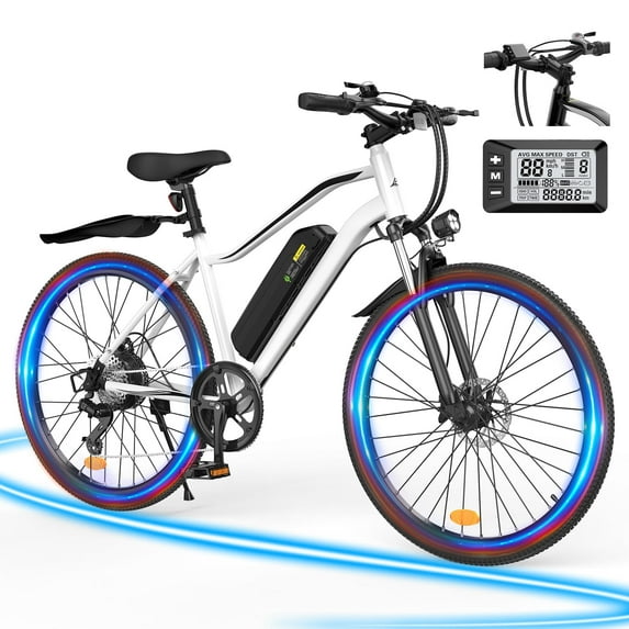 iScooter 750W Peak Electric Bicycles,26" Electric Bike for Adults with 10.8Ah Removable Battery,LCD,Suspension Fork,5 Riding Modes,35 Speed Mountain Ebike
