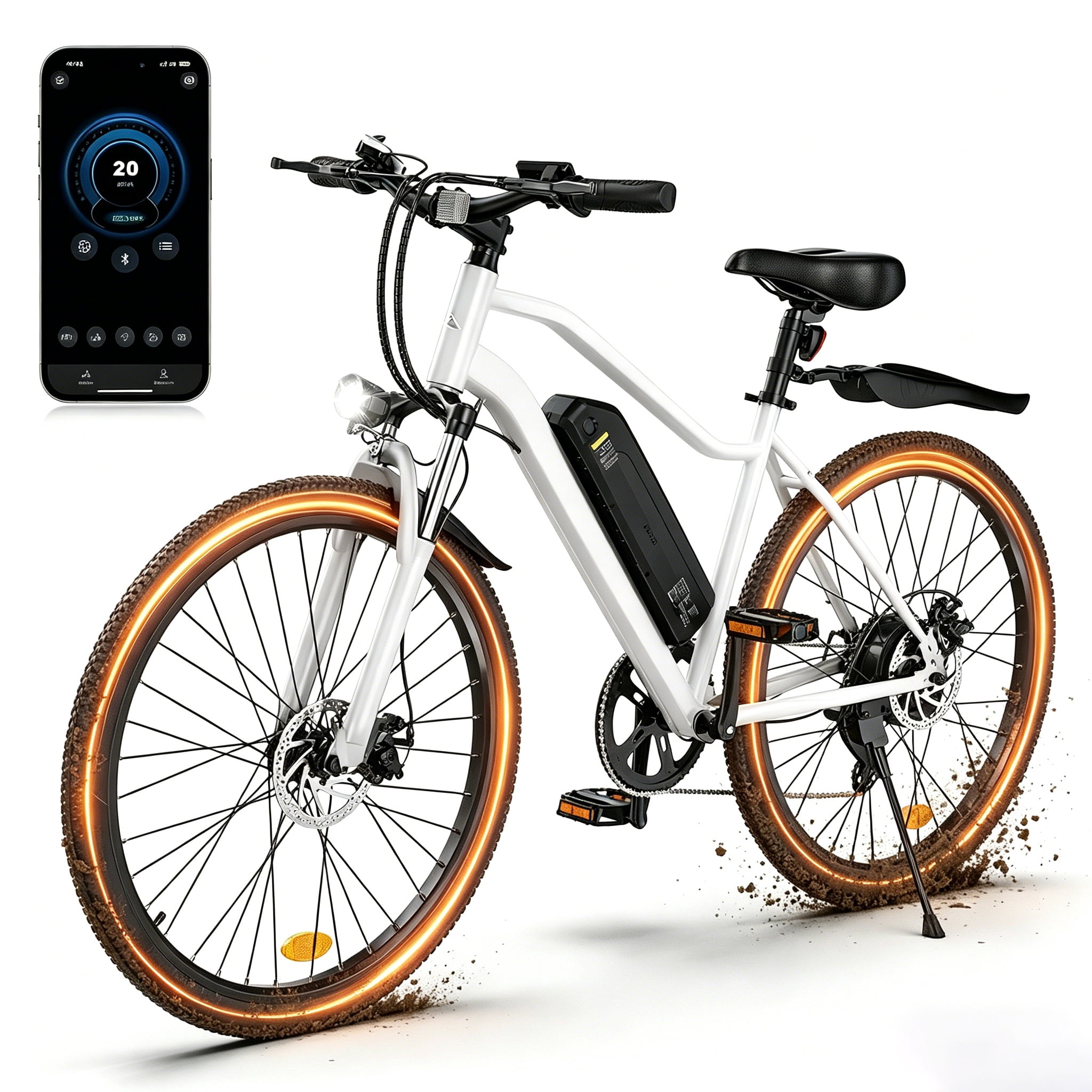 iScooter 750W Peak Electric Bicycles,26" Electric Bike for Adults with 10.8Ah Removable Battery,LCD,Suspension Fork,5 Riding Modes,35 Speed Mountain Ebike