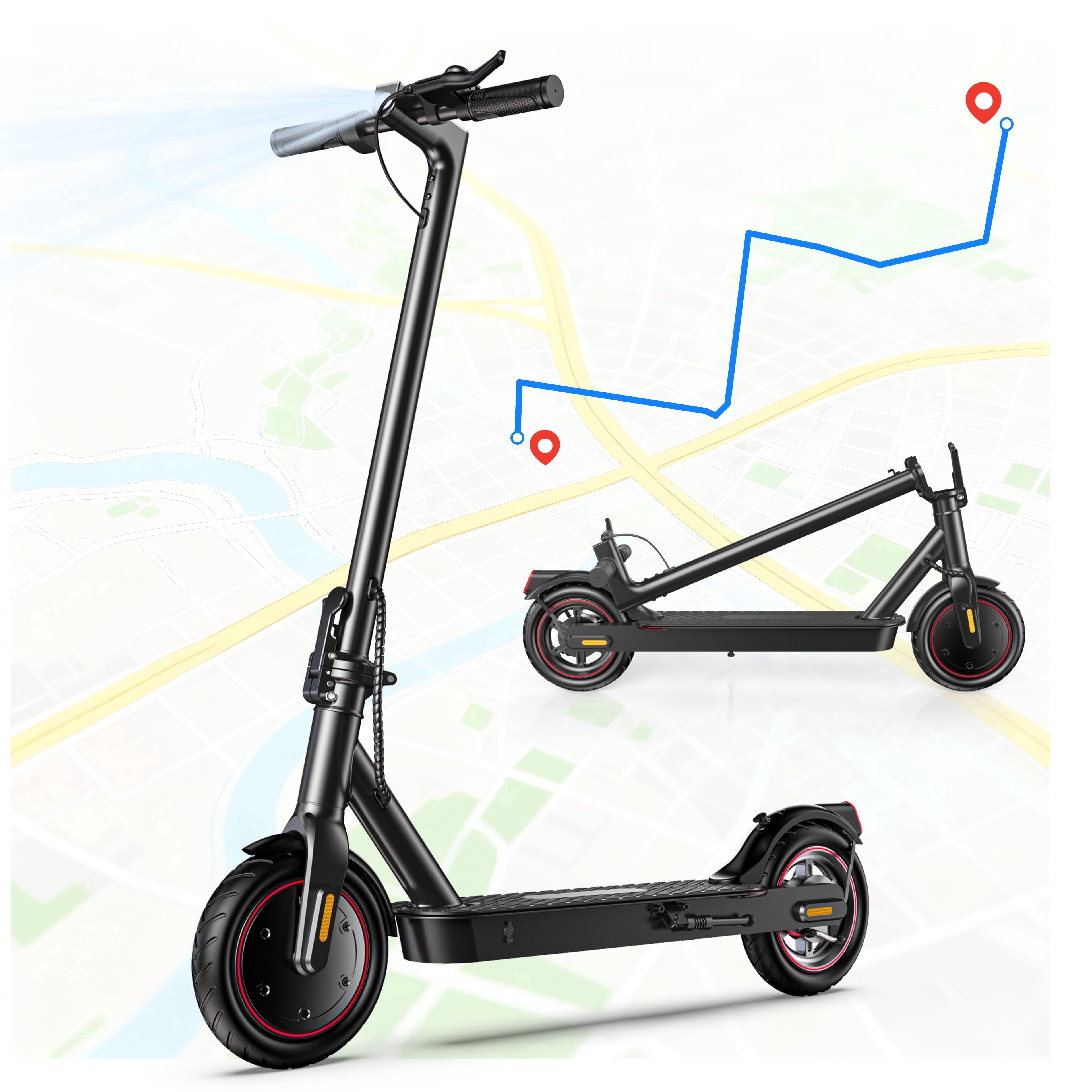 iScooter Electric Scooter for Adults, 21 Miles Max Range with 18