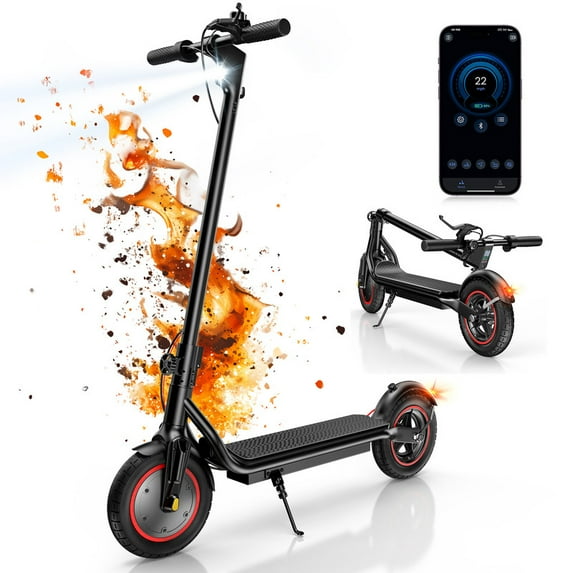 iScooter 500W Electric Scooter for Adults,23 Miles & 22 MPH Max,Extra-Wide Pedals, 10'' Pneumatic Tires Portable Folding Design,Commuting E-Scooter Christmas Gifts