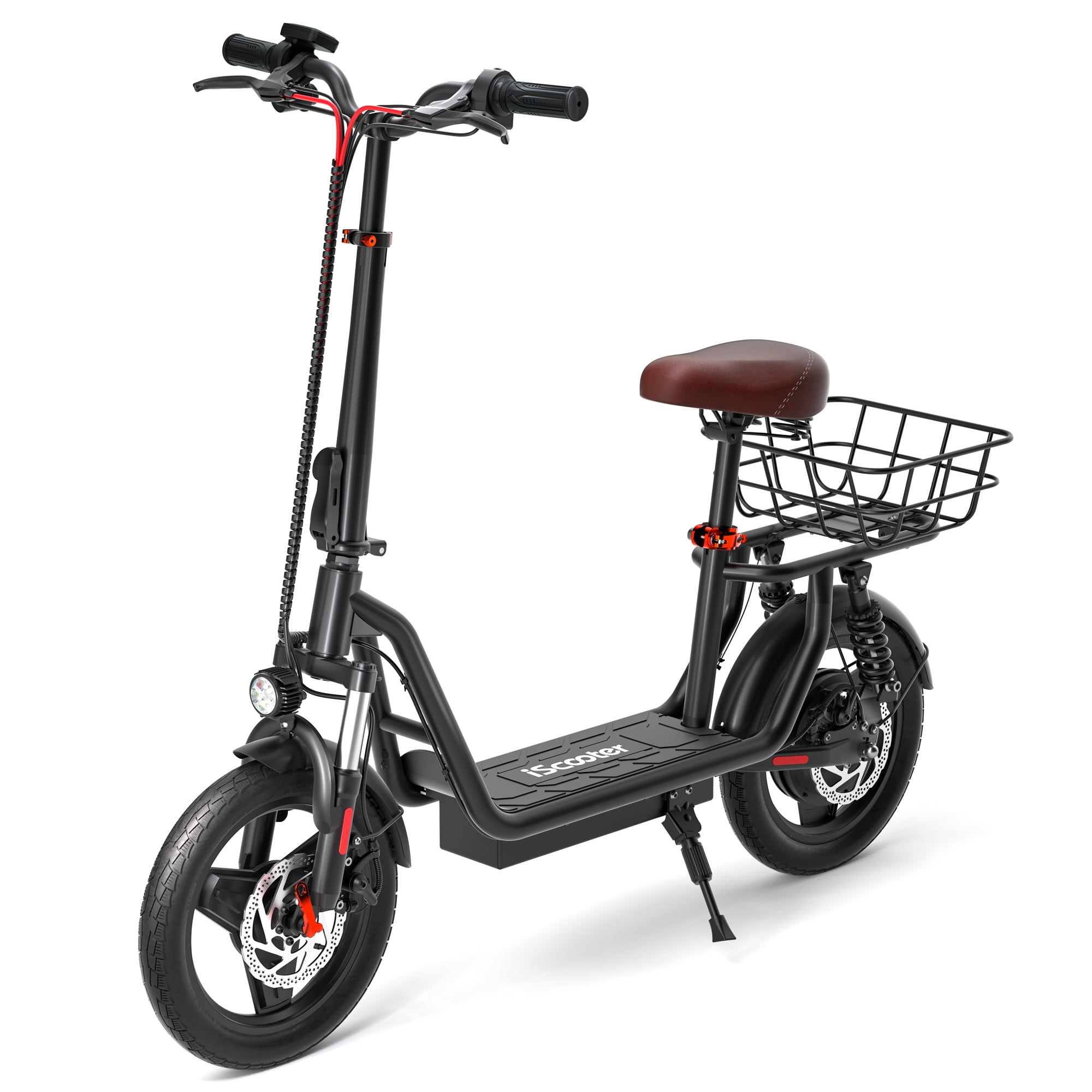 iScooter Electric Scooter with Seat, 37 Max Miles Long Range
