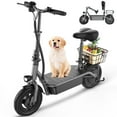 thumbnail image 1 of iSinwheel F2 500W Foldable Electric Scooter with Seat for Teen Adults,10 Inch Commuter Escooter with Basket & Wide pedals - Up to 18 Miles 19 Mph, 1 of 13