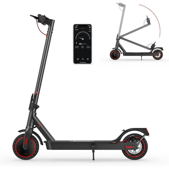 iScooter i9 Electric Scooter, 15-21 miles Long Range & 19mph E-Scooter, 350W Powerful Motor, Smart App, Dual Brake, Folding Electric Scooter for Adults & Kids Commuting