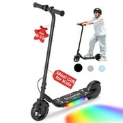 iScooter Electric Scooter for Teens Kids 6-10, 150W Kids Escooter with Pedal Breathing Light & 6 / 10 MPH for Boys Girls Black