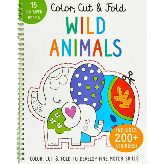 Iseek Color, Cut, and Fold: Wild Animals, (Paperback)