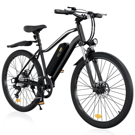 iSinwheel  500W Electric Bike Adult,26" Mountain Bicycle Professional ,Front Dual Shock Absorption Ebike,Up 20MPH,55 Miles,35 Speed, UL-Certified,42V 10.4AH Removable Battery, Black