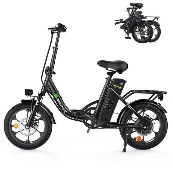 iSinwheel 750W Folding Electric Bike,16" Electric Bicycles with Max 56KM PAS Range & 20MPH,Step-Thru Commuter E Bikes for Adults and Teens,Black