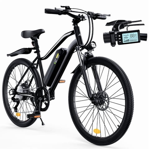 iSinwheel 750W Peak Motor Electric Bike, Off-Road Mountain E-Bike, 36V 15Ah Battery, 26" Tires, 30-50 Miles, Front Suspension for Outdoor Cycling Ebike