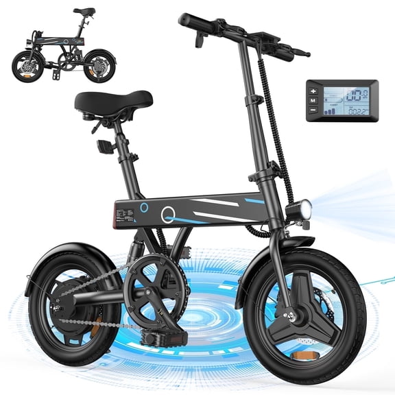 iSinwheel 14" Foldable Electric Bicycle for Adults,500W 42V 10Ah Electric Bike,LCD,20MPH Commuter E Bike for Teen
