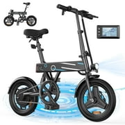 iSinwheel 14" Foldable Electric Bicycle for Adults,500W 36V/7.8Ah Electric Bike,LCD,20MPH Commuter E Bike for Teen