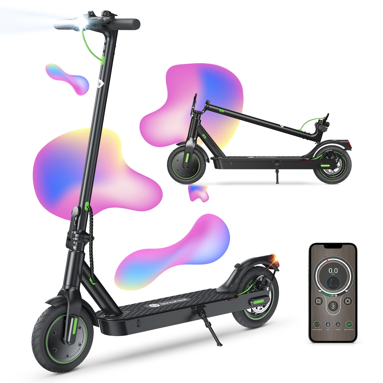 Up 8.5-inch Adult Electric Scooter, MPH, Inflatable Motor 350W Control, Electric E Battery Long App Miles Range, Tires, S9Pro To Scooter 21 18.6 iSinwheel 7.5Ah Scooter,