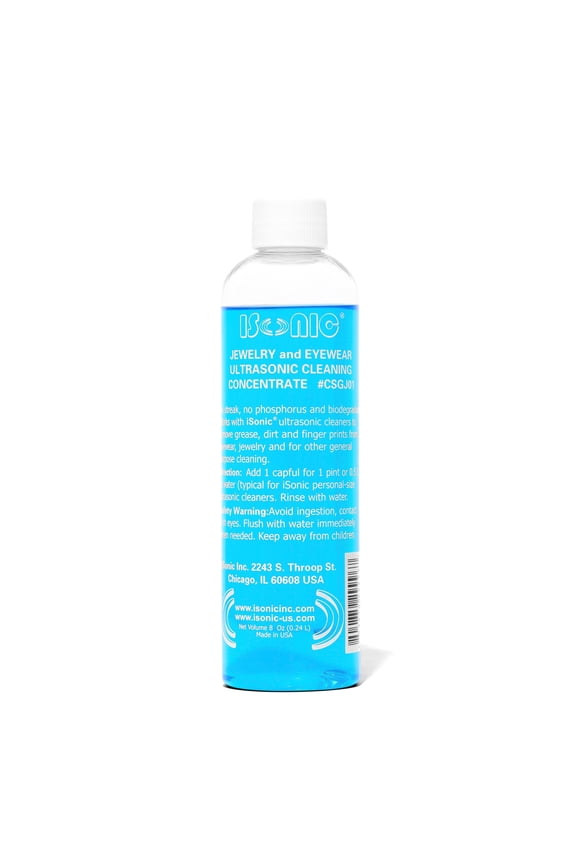 Ultrasonic Jewelry and Eyewear Cleaning Solution Concentrate, 8 oz Bottle