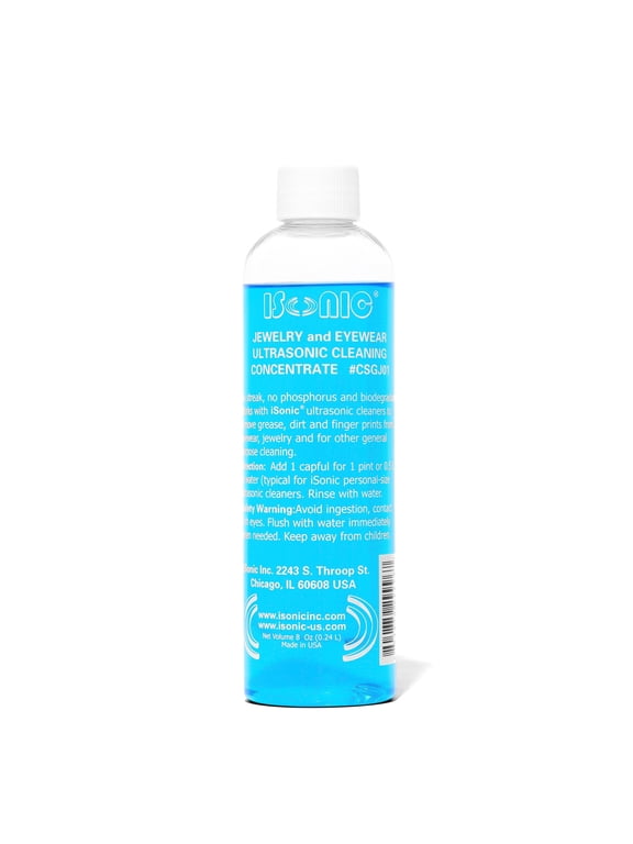 Ultrasonic Jewelry and Eyewear Cleaning Solution Concentrate, 8 oz Bottle