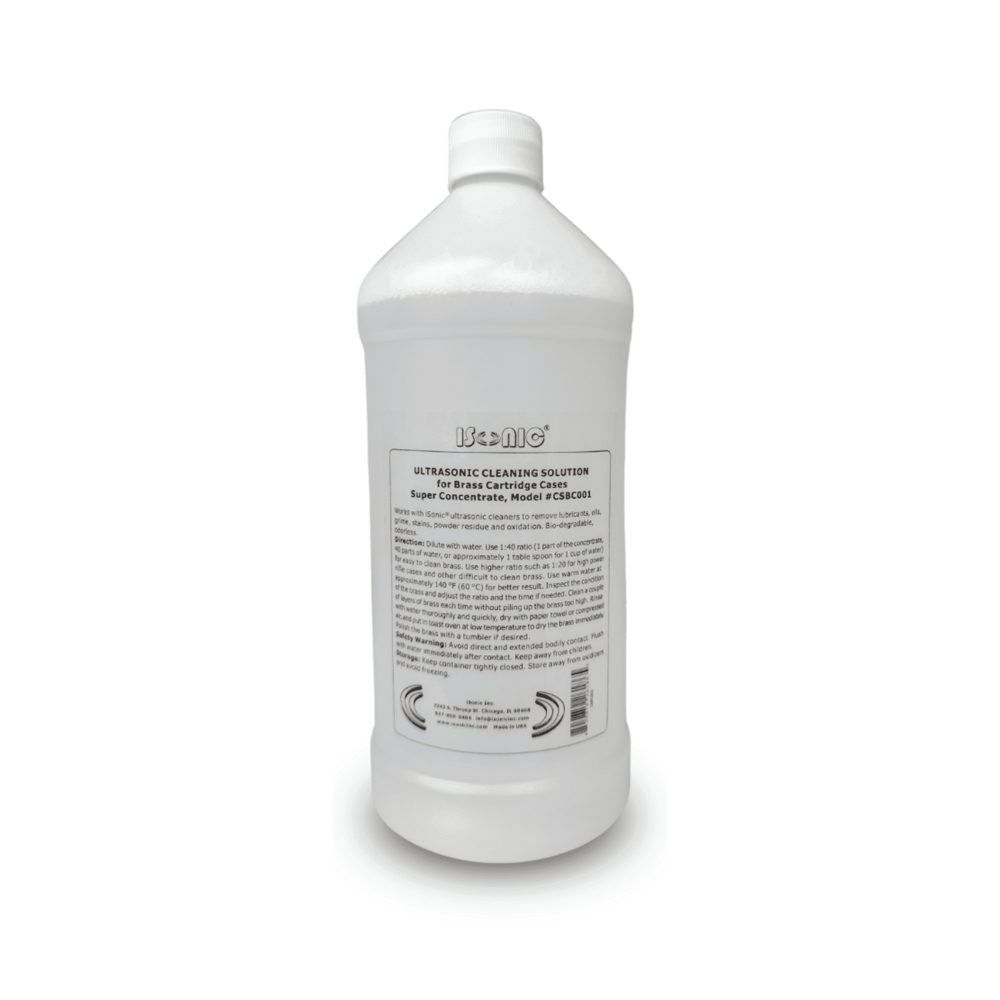 ISONIC CSBC001 Ultrasonic Brass Cleaning Solution Super Concentrate, 1Qt Bottle