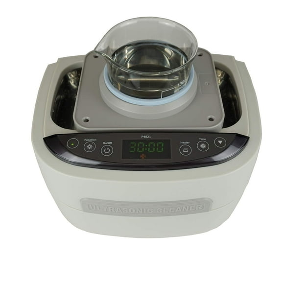 iSonic Ultrasonic Cleaner P4821, 2.6Qt/2.5 L, 60W ultrasonic stack transducer, with 1000 ml Single Beaker Holder Set for DIY Liposomal Vitamin C, 110V for North America, Beige (P4821+BHK03A)