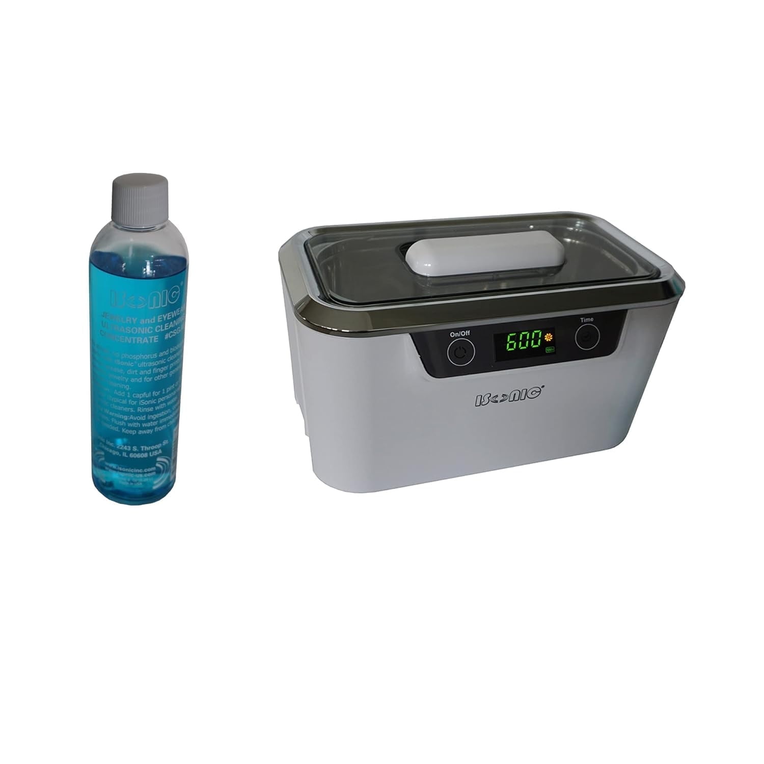 ISONIC Ultrasonic Jewelry Cleaner DS300 with Cleaning Solution Concentrate CSGJ01, 110V