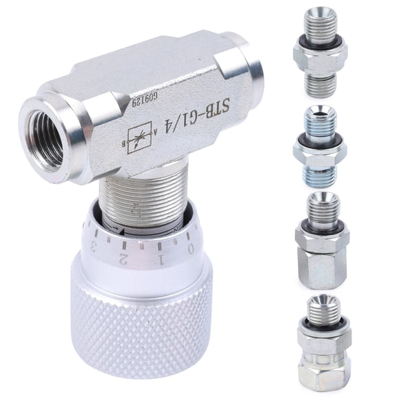 iSpchen 1/4 Inch NPT Hydraulic Flow Control Valve (Two-Way), Adjustable for Fluid/Gas/Oil, 5800 PSI Max, Carbon Steel Body