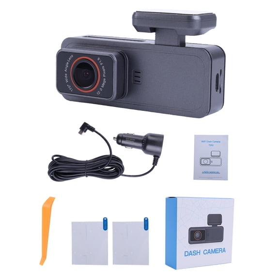 iSpchen 1080P Front-Facing Dash Cam for Cars, Built-in WiFi, G-Sensor, Loop Recording, Night Vision, Parking Mode Includes 32GB Card