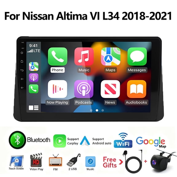 iSpchen 10in Android 13 Car Stereo Radio for Nissan Altima VI L34 2018-2021 with Wireless Carplay Android Auto Bluetooth GPS Navigation WiFi/SWC/Mirror Link + AHD Backup Camera