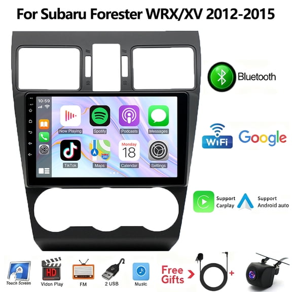 iSpchen 2 Din Car Stereo Radio for Subaru Forester WRX/XV 2012-2015 with Wireless Carplay/Android Auto, 9inch Android 14 4+64G Head Unit Bluetooth Player WiFi GPS Navigation Mirror Link RDS