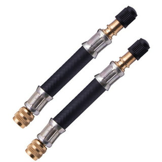 Tire Valve Extension,Stainless Steel Braided Hose 2Pcs Tire Valve Stem  Extension Adaptor Stainless Steel Braided Hose Car Universal 150Mm Dually  Valve