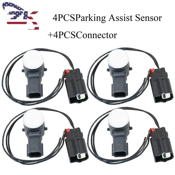 iSpchen 4-Piece Front Parking Assist Sensor Set with White Connectors for GMC Sierra Yukon 2015-2017 Replaces OE 23428268
