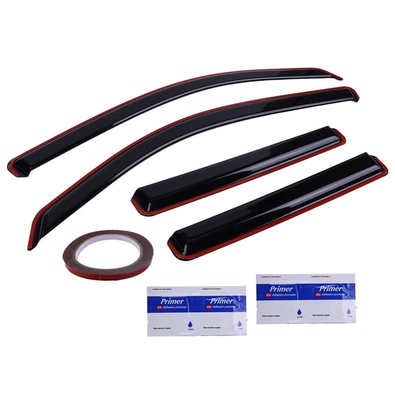 iSpchen 4-Piece In-Channel Wind Deflectors ‌for‌ Toyota Tacoma Crew Cab Models 2024-2025, Sun & Rain Guards Dark Smoke Tint
