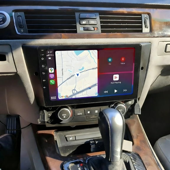 iSpchen 8-core Car Radio for BMW 3 Series E90/E91 2005-2011 with Wireless Carplay Android Auto, 9 Inch IPS Touchscreen Android 4+64G Car Stereo with WiFi/DSP/Bluetooth/USB/SWC/FM,GPS Navigation