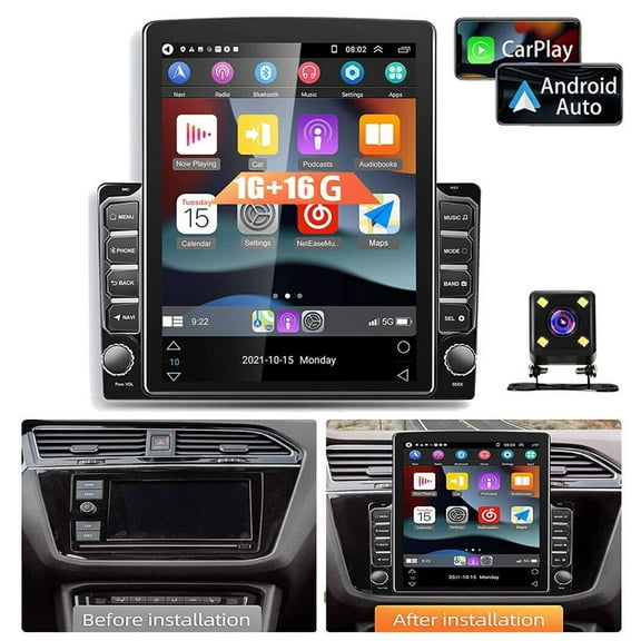 iSpchen 9.7" Carplay Car Stereo Radio GPS Navi Radio Player Wifi Camera 1+16G,Black