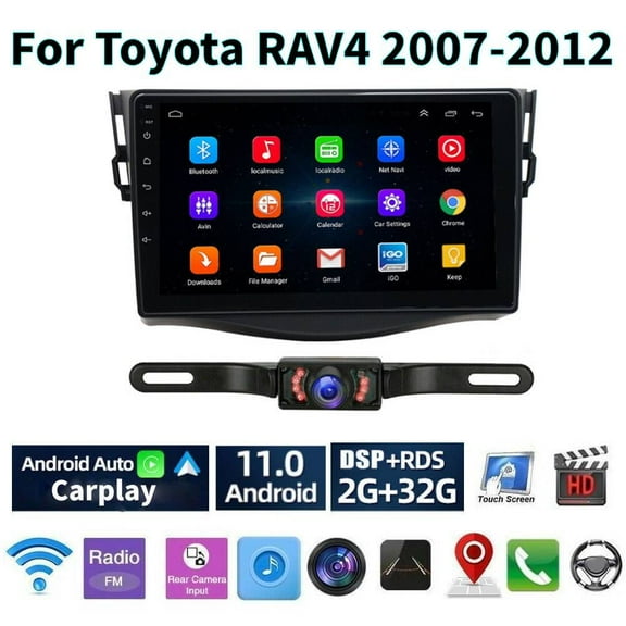 iSpchen 9" Touchscreen Car Radio Stereo for Toyota RAV4 2007-2012, Android 11, Bluetooth, Black