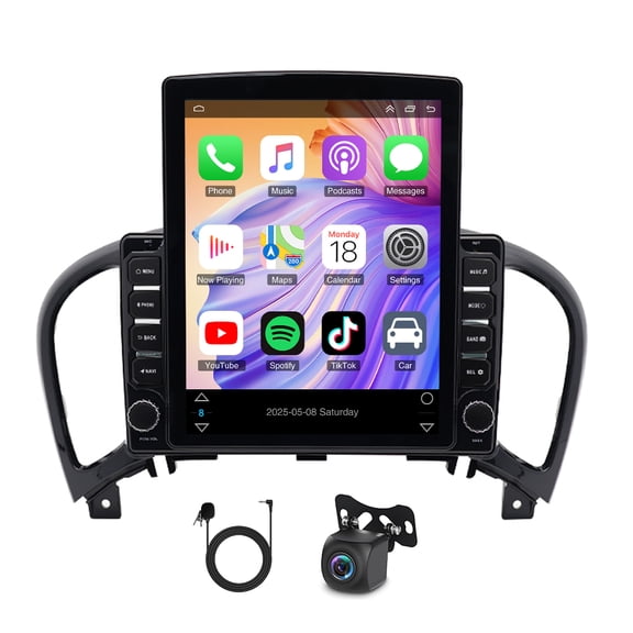 iSpchen 9inch Car Stereo Radio for Nissan Juke 2010-2014 with Wireless Carplay Android Auto, 9.7inch Touch Screen with GPS WiFi Bluetooth FM/RDS SWC Mirror Link + AHD Backup Camera