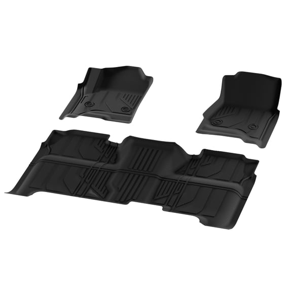 iSpchen Car Floor Mats for Chevrolet Silverado 1500 2014-2019, TPE All Weather Custom Fit Waterproof Heavy Duty Car Mats Flexible Floor Liners