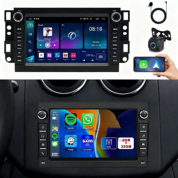 iSpchen Car Stereo for Chevrolet Aveo 2002-2011, for Chevrolet Captiva 2006-2011 Built-in Wireless Carplay Android Auto 7in Car Radio with Bluetooth Wifi FM/RDS SWC Mirror Link + AHD Camera