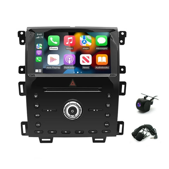 iSpchen Car Stereo Radio for Ford Edge 2010-2015 Built-in Wireless CarPlay Android Auto, 9in Android 13 Touch Screen with Bluetooth FM/RDS WiFi SWC GPS Navigation + AHD Backup Camera/Mic