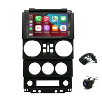 iSpchen For Jeep Wrangler JK 2007-2012 9in Android 13 Car Stereo Radio, Wireless CarPlay Android Auto Bluetooth GPS WiFi FM/RDS SWC Touch Screen   AHD Backup Cam
