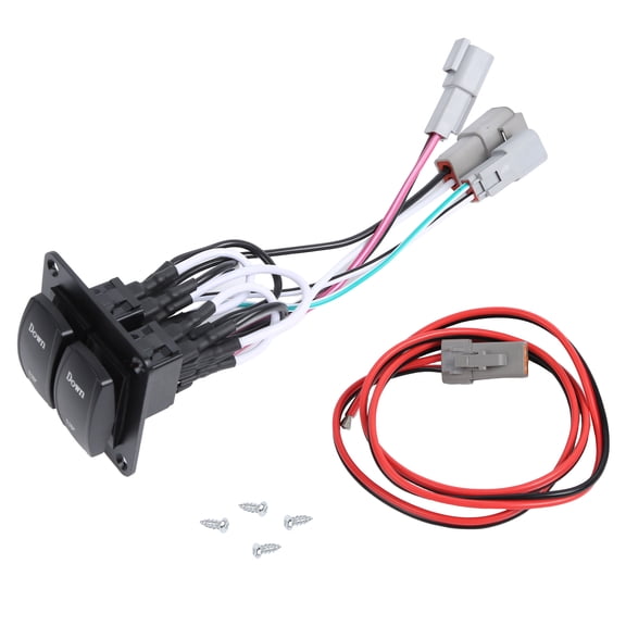 iSpchen Marine Trim Tab Double Rocker Switch Kit for Single Actuator Systems, 12V/24V ‌for‌ Boats, Waterproof, 36-inch Lead, Port/Starboard Control 10222-211D
