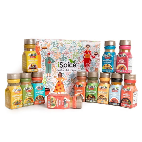 iSpice | 12 Pack of Ethnic Seasoning | Global Relations | Mixed Spice  Seasoning Gift Set | Halal | Kosher