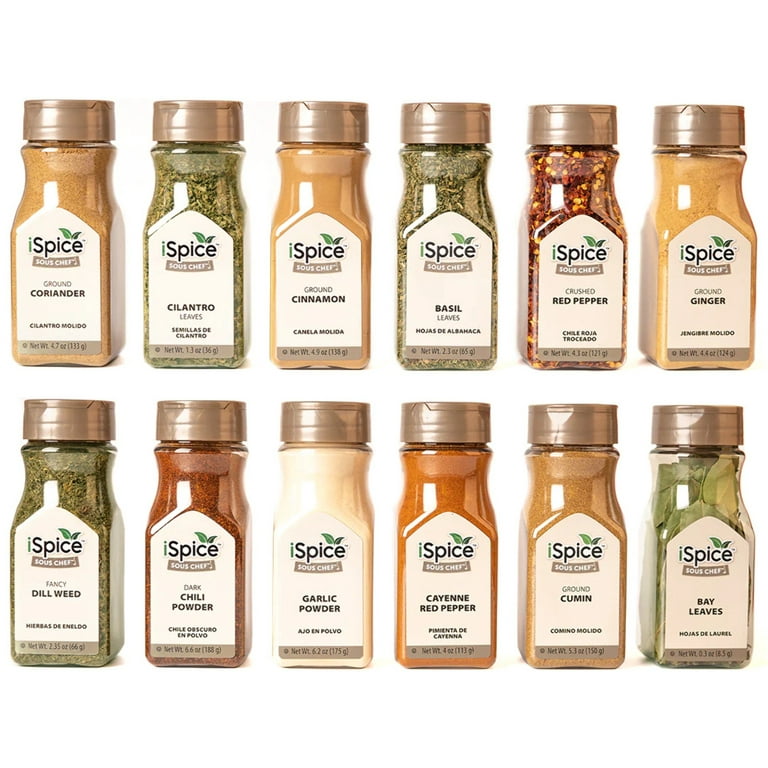 iSpice | 12 Pack of Spice and Herbs | Kitchen Mist | Mixed Spices  Seasonings Gift Set | Kosher